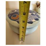Decorative Ceramic Fish Motif Lidded Container
