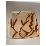 Glenn Burris Signed Studio Pottery Square Plate