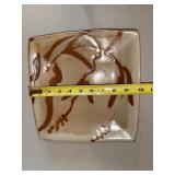 Glenn Burris Signed Studio Pottery Square Plate