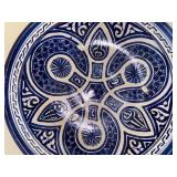 Moroccan Blue & Cream Ceramic Tagine