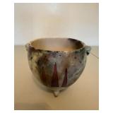 Decorative Ceramic Footed Bowl or Planter With Handles