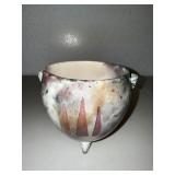Decorative Ceramic Footed Bowl or Planter With Handles