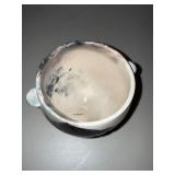 Decorative Ceramic Footed Bowl or Planter With Handles