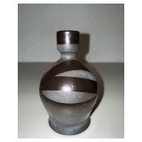 Ceramic Geometric Glazed Bottle Vase - 6 1/2 in