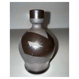Ceramic Geometric Glazed Bottle Vase - 6 1/2 in