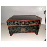 Asian Decorative Objects Mixed Lot - Lacquer Box, Vase, Teapot & Figurines