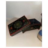 Asian Decorative Objects Mixed Lot - Lacquer Box, Vase, Teapot & Figurines