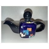 Ceramic Cobalt Blue Abstract Geometric Ceramic Teapot