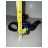 Ceramic Cobalt Blue Abstract Geometric Ceramic Teapot