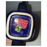 Ceramic Cobalt Blue Abstract Geometric Ceramic Teapot