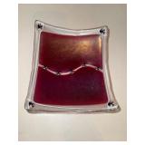 Signed 2004 Fused Glass Decorative Tray