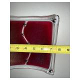 Signed 2004 Fused Glass Decorative Tray