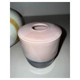 Studio Pottery Vase, Lidded Vessel & Abstract Plate Mixed Lot