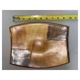 Handmade Ceramic Serving Tray With Metallic Glaze