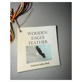 Wooden Eagle Feather Wall Hanging - Carved Bird Motif