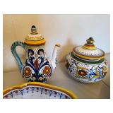 Per Fiori Made in Italy Hand-Painted Ceramic Serving Set (Lot of 4)