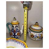 Per Fiori Made in Italy Hand-Painted Ceramic Serving Set (Lot of 4)