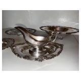 Old English Reproduction Silver Plate Serving Group (Lot of 5)