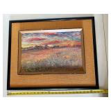 Vintage Framed Textured Landscape Painting - 28 X 22 in