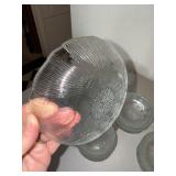 Clear Glass Floral Pattern Bowls & Plates Group of 25