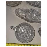 Clear Cut-Glass Serving Dishes & Trays (Lot of 7)