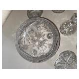 Pressed & Cut Glass Serving Pieces Mixed Lot