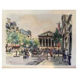 Set of 3 Vintage Framed Paris Street Scene Prints Gold Tone Frames