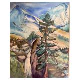 D.L. Morton Signed Mountain Landscape Watercolors - Pair of 2
