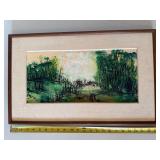 Framed Wooded Landscape Artwork - 24" W X 15" H