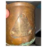 Copper Long-Handle Vessel & Wrought Iron Hanging Rack Mixed Lot