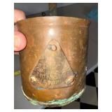 Copper Long-Handle Vessel & Wrought Iron Hanging Rack Mixed Lot