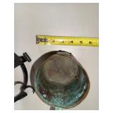 Copper Long-Handle Vessel & Wrought Iron Hanging Rack Mixed Lot