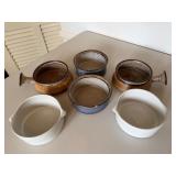 Bennington Potters and Stoneware soup bowls & Divided Baking Dish Mixed Lot (Lot of 7)