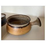 Bennington Potters and Stoneware soup bowls & Divided Baking Dish Mixed Lot (Lot of 7)