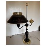 Vintage Black & Brass Two-Light Table Lamp
