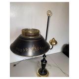 Vintage Black & Brass Two-Light Table Lamp