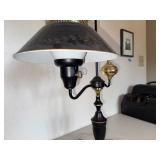Vintage Black & Brass Two-Light Table Lamp
