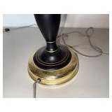 Vintage Black & Brass Two-Light Table Lamp