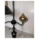 Vintage Black & Brass Two-Light Table Lamp