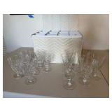 Cut-Pattern Glass Goblets With Storage Cases (Lot of 24)