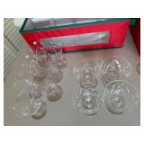 Cut-Pattern Glass Goblets With Storage Cases (Lot of 24)