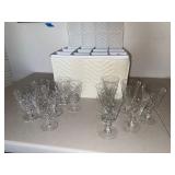 Cut-Pattern Glass Goblets With Storage Cases (Lot of 24)