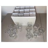 Cut-Pattern Glass Goblets With Storage Cases (Lot of 24)