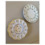 Sigma Printemps Italian Deviled Egg Plates Floral Ceramic Serving Lot