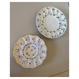 Sigma Printemps Italian Deviled Egg Plates Floral Ceramic Serving Lot