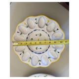Sigma Printemps Italian Deviled Egg Plates Floral Ceramic Serving Lot