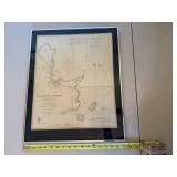 Antique 1858 Rockport Harbor Massachusetts Nautical Chart 16 1/2 X 20 1/2 in