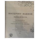 Antique 1858 Rockport Harbor Massachusetts Nautical Chart 16 1/2 X 20 1/2 in