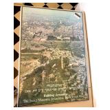 Vintage 1986 Jerusalem Aerial View Framed Poster - Israel Museum