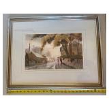 Martin Albom A.W.S. Signed Framed Rainy Street Artwork